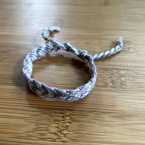 Maelie Woven Chevron Friendship Bracelet OS Purple Women Handmade Cotton